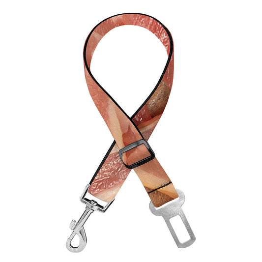 Weaving Bacon Print Dog Seat Belt