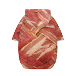 Weaving Bacon Print Dog Zip Up Hoodie