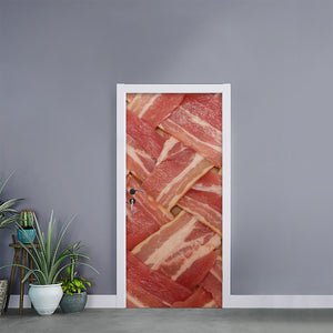 Weaving Bacon Print Door Sticker