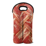 Weaving Bacon Print Double Neoprene Wine Tote