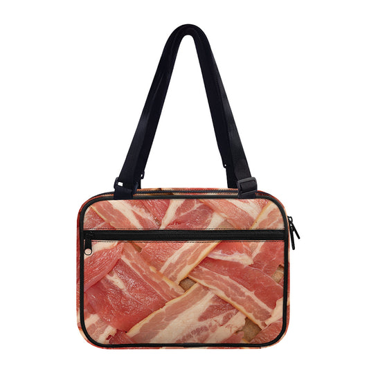 Weaving Bacon Print Double Strap Bible Bag