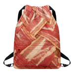 Weaving Bacon Print Drawstring Backpack
