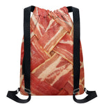 Weaving Bacon Print Drawstring Backpack