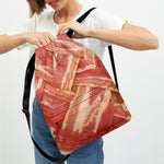 Weaving Bacon Print Drawstring Backpack