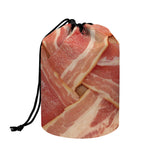 Weaving Bacon Print Drawstring Makeup Bag