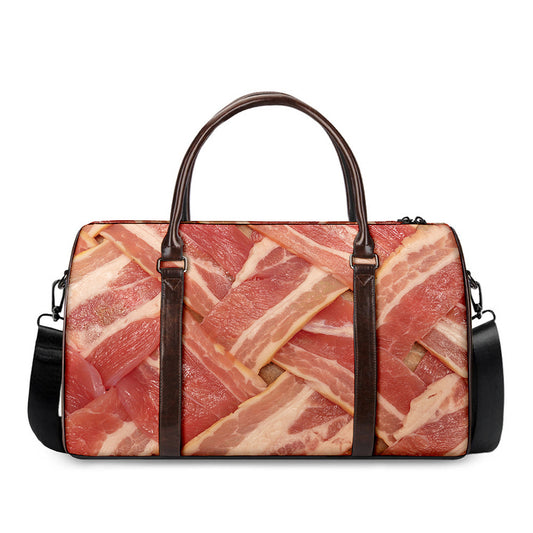Weaving Bacon Print Duffle Bag
