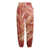 Weaving Bacon Print Fleece Lined Knit Pants