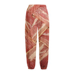 Weaving Bacon Print Fleece Lined Knit Pants