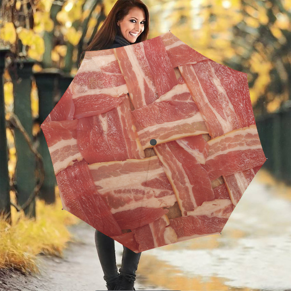 Weaving Bacon Print Foldable Umbrella