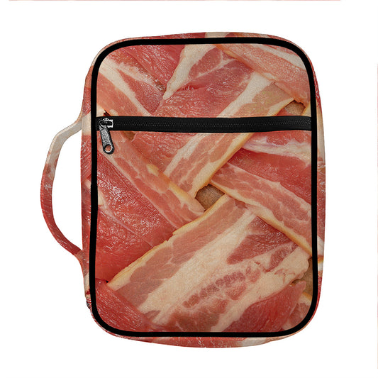 Weaving Bacon Print Front Pocket Bible Bag