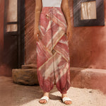 Weaving Bacon Print Harem Pants