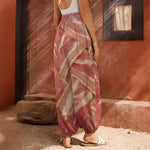 Weaving Bacon Print Harem Pants