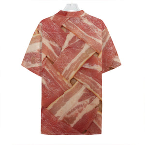 Weaving Bacon Print Hawaiian Shirt