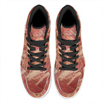 Weaving Bacon Print High Top Leather Sneakers