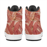 Weaving Bacon Print High Top Leather Sneakers