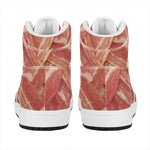 Weaving Bacon Print High Top Leather Sneakers