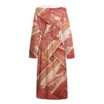 Weaving Bacon Print Hooded Bathrobe