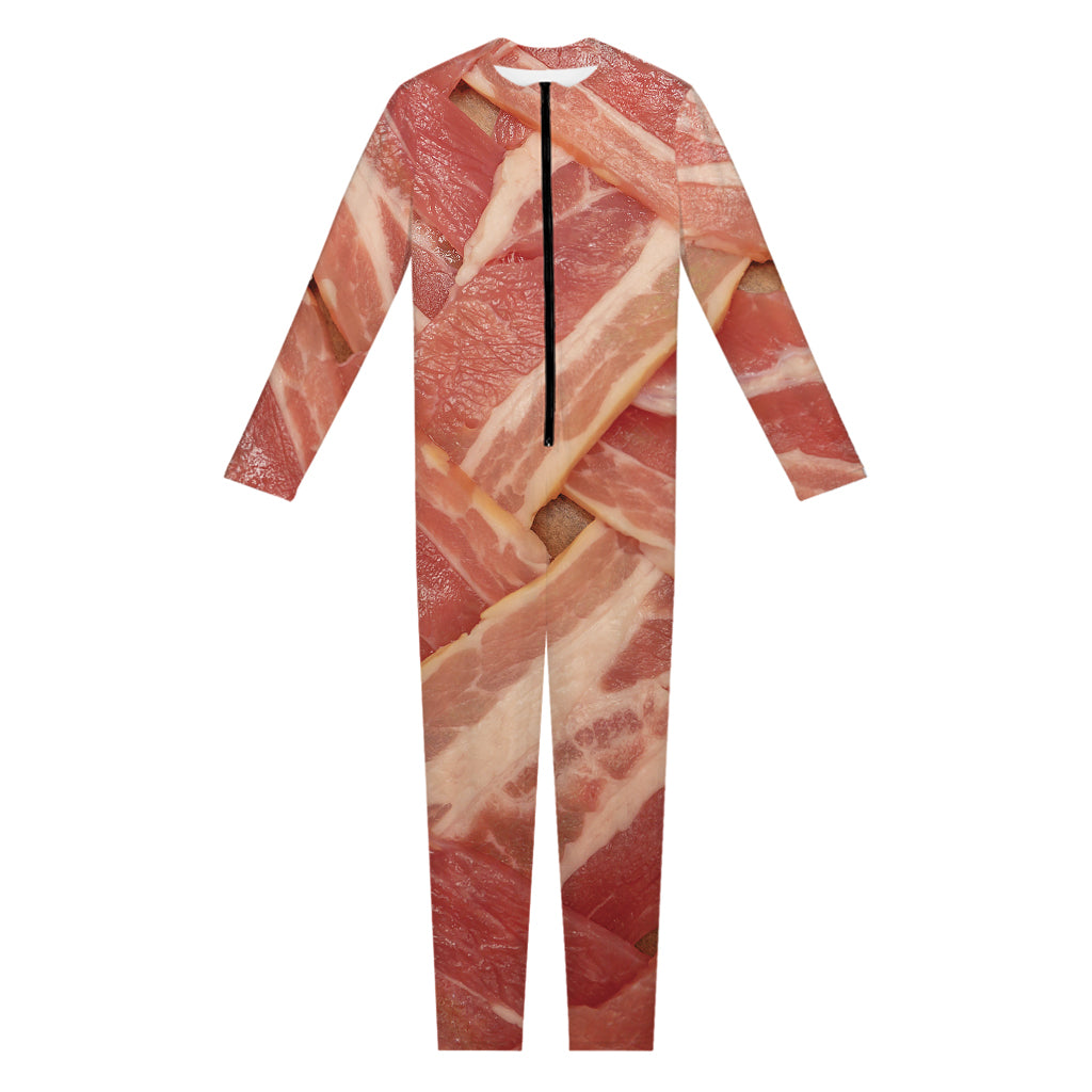 Weaving Bacon Print Jumpsuit