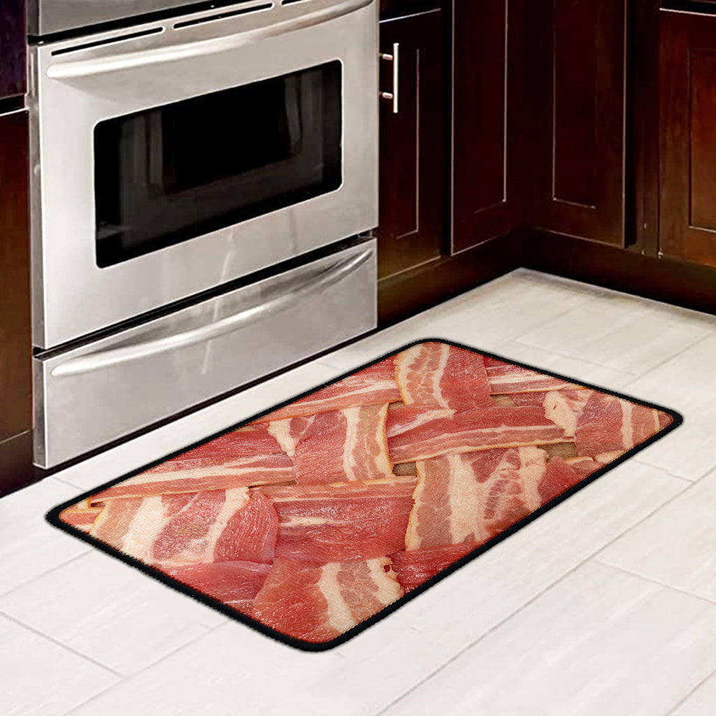 Weaving Bacon Print Kitchen Mat