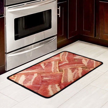 Weaving Bacon Print Kitchen Mat