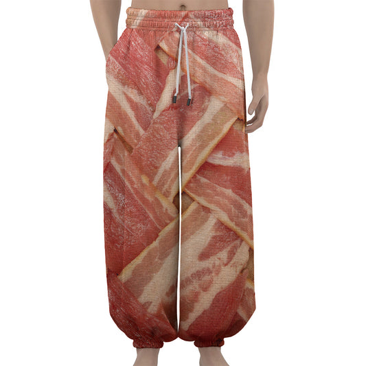 Weaving Bacon Print Lantern Pants