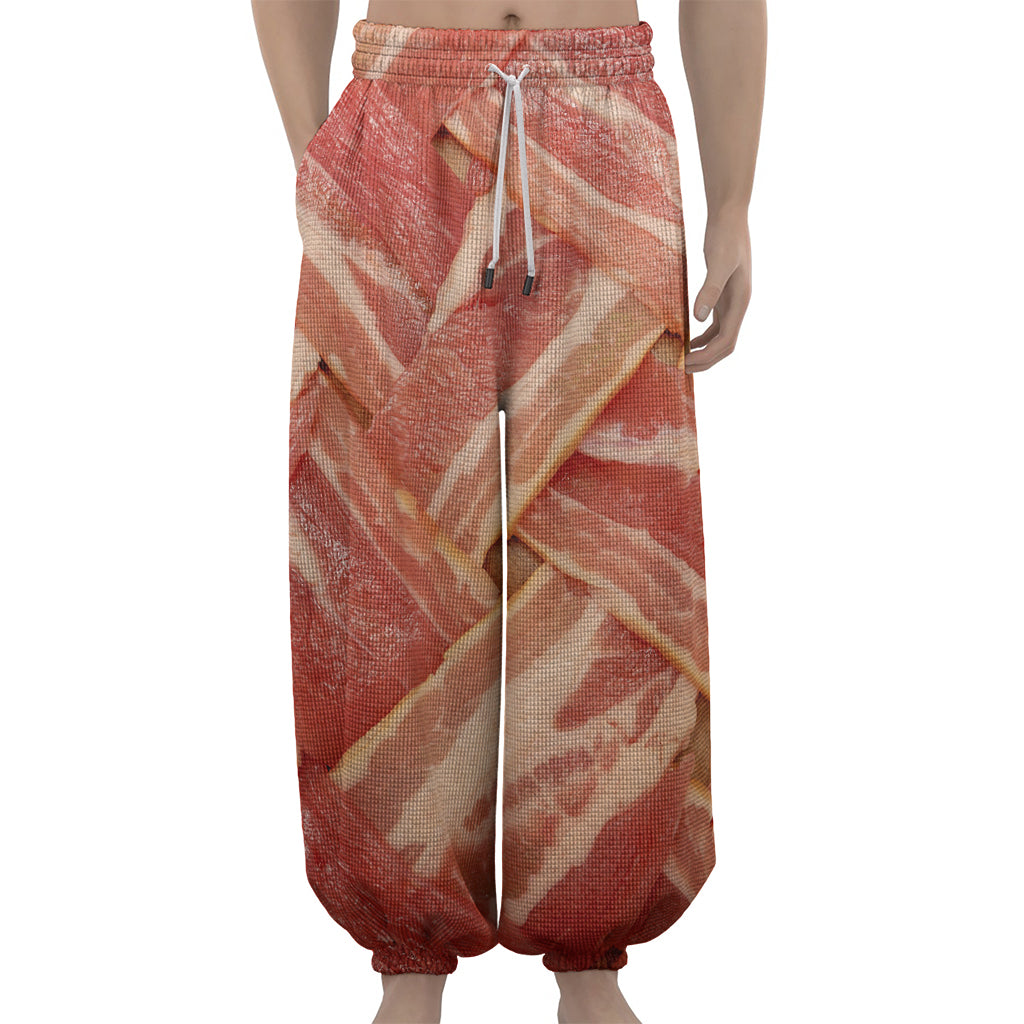 Weaving Bacon Print Lantern Pants