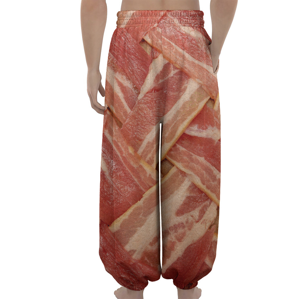 Weaving Bacon Print Lantern Pants