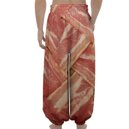 Weaving Bacon Print Lantern Pants