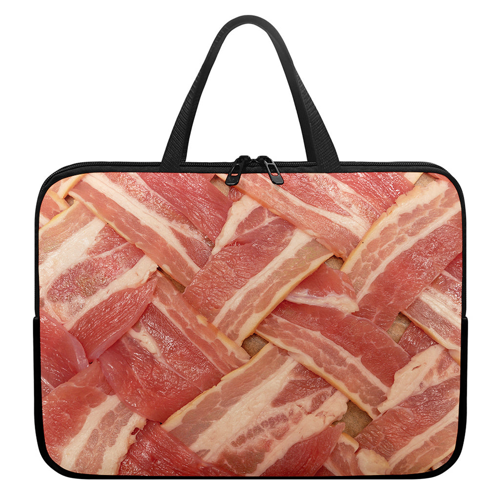 Weaving Bacon Print Laptop Sleeve With Handle