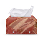 Weaving Bacon Print Leather Tissue Box Cover