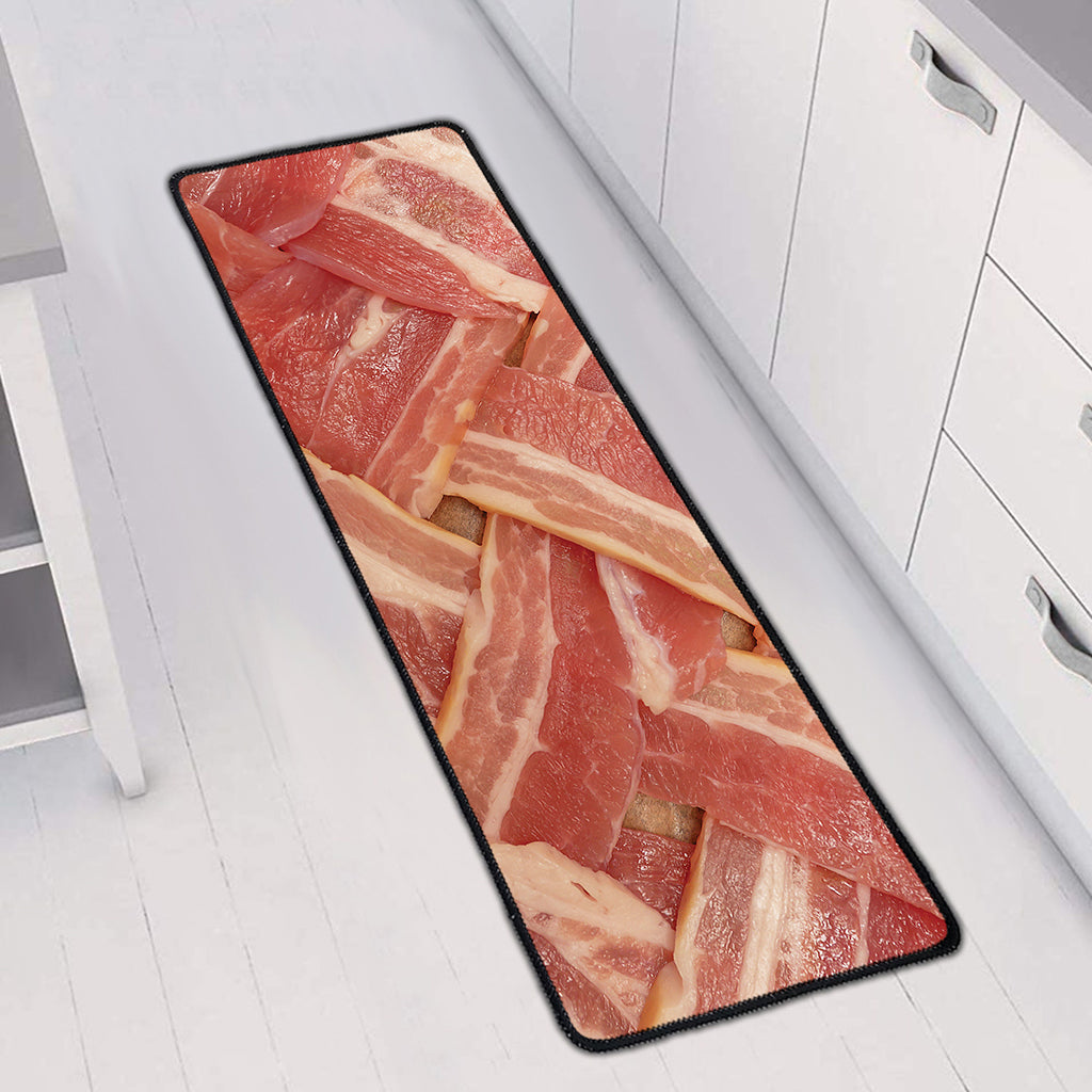 Weaving Bacon Print Long Kitchen Mat