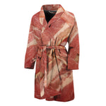 Weaving Bacon Print Men's Bathrobe