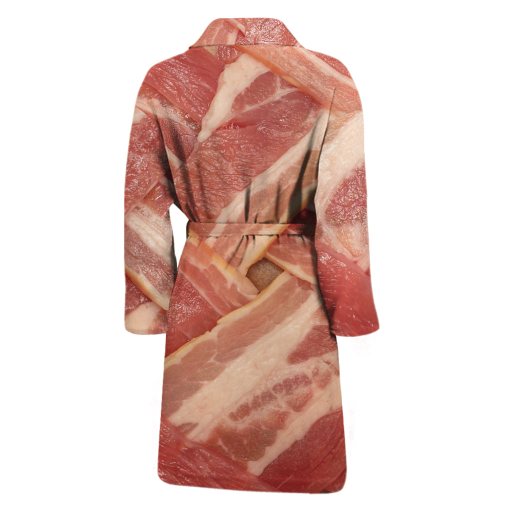 Weaving Bacon Print Men's Bathrobe