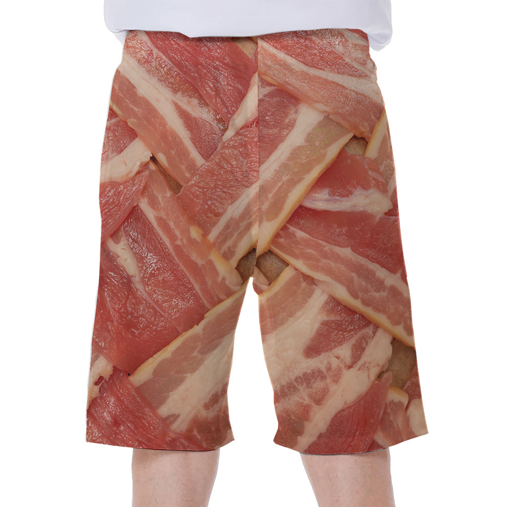 Weaving Bacon Print Men's Beach Shorts