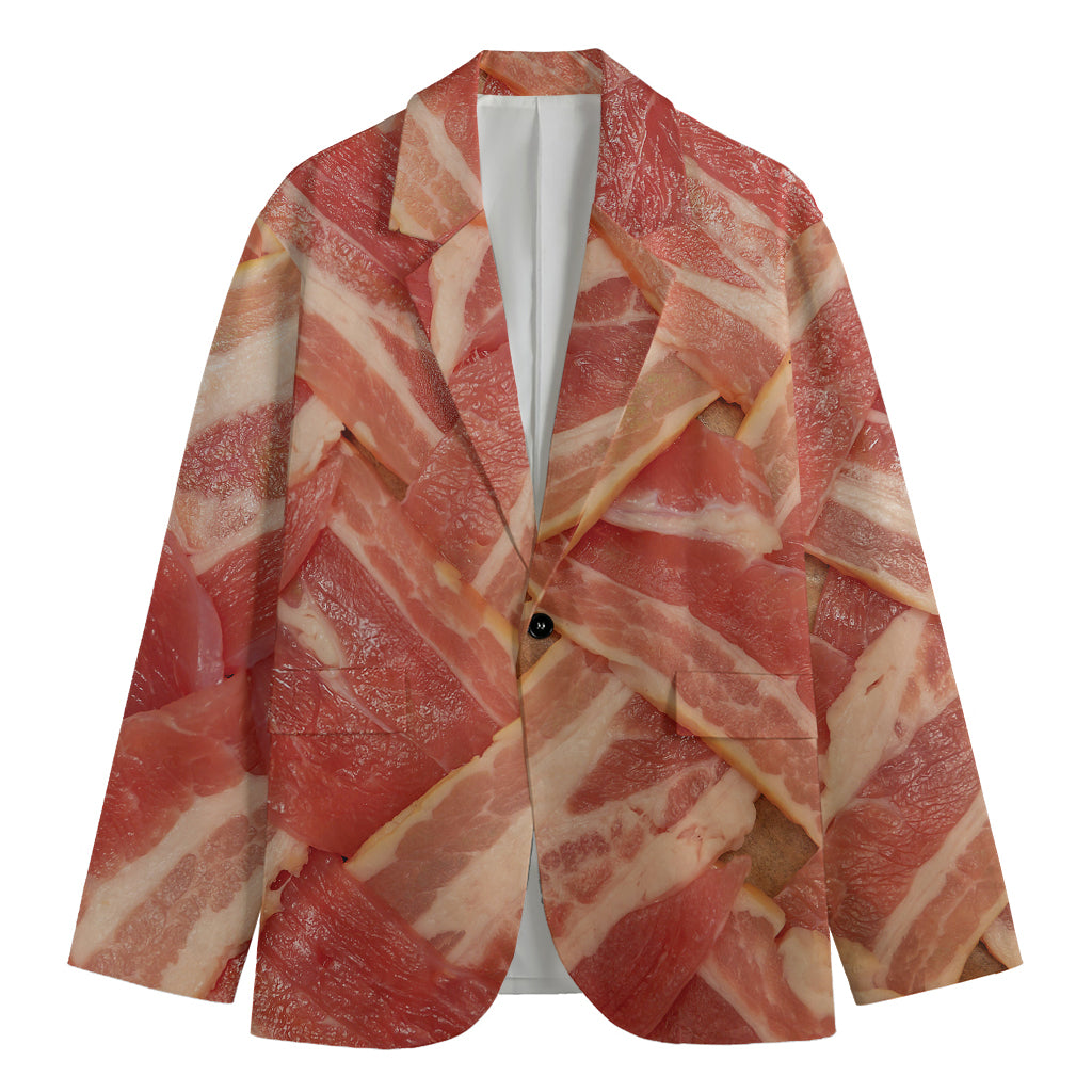 Weaving Bacon Print Men's Blazer