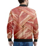 Weaving Bacon Print Men's Bomber Jacket