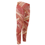 Weaving Bacon Print Men's Compression Pants