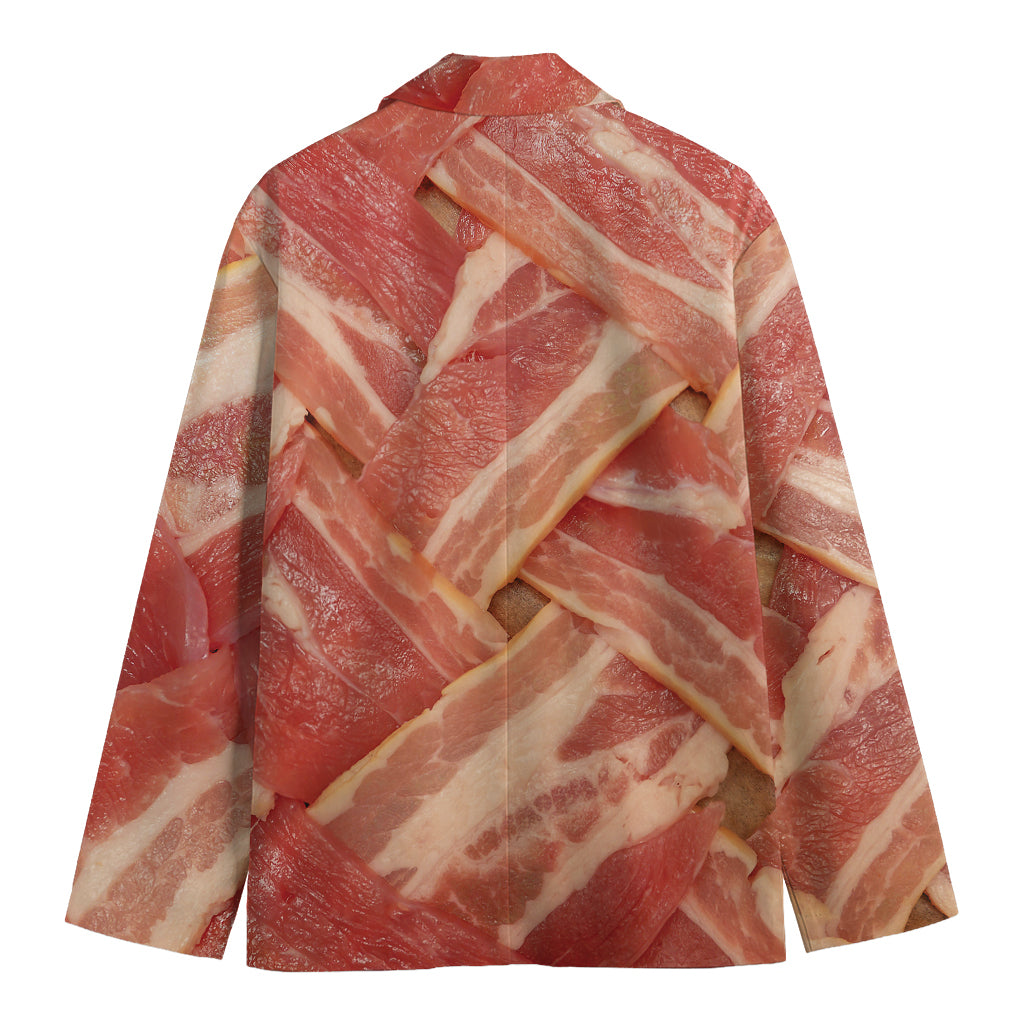 Weaving Bacon Print Men's Cotton Blazer