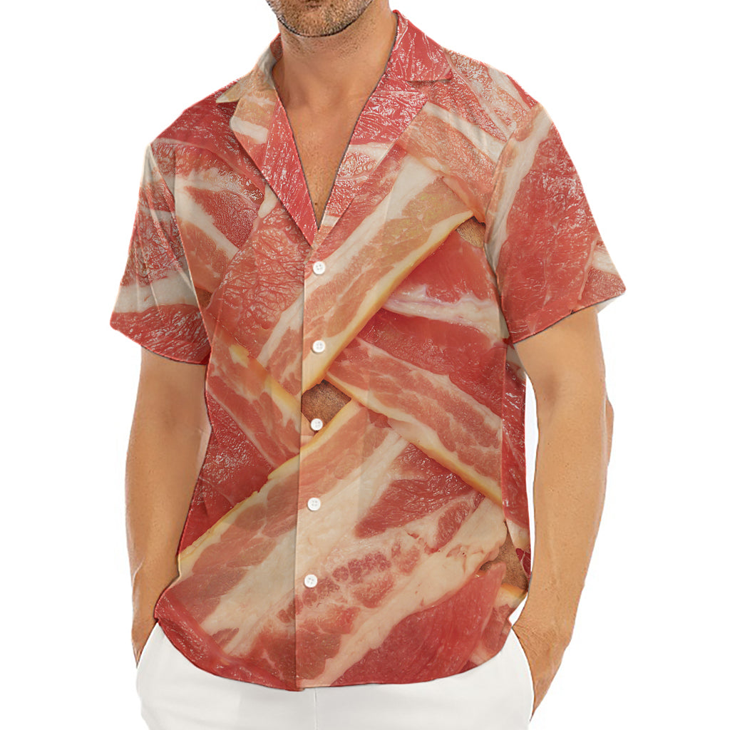 Weaving Bacon Print Men's Deep V-Neck Shirt