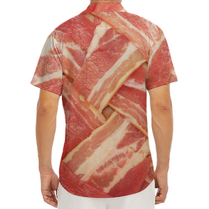 Weaving Bacon Print Men's Deep V-Neck Shirt