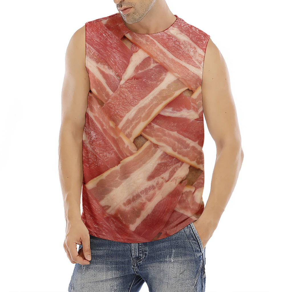 Weaving Bacon Print Men's Fitness Tank Top
