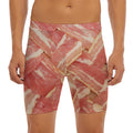 Weaving Bacon Print Men's Long Boxer Briefs