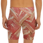 Weaving Bacon Print Men's Long Boxer Briefs