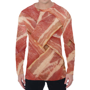 Weaving Bacon Print Men's Long Sleeve T-Shirt