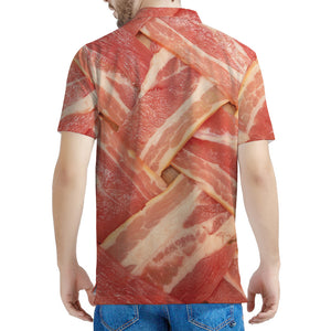 Weaving Bacon Print Men's Polo Shirt