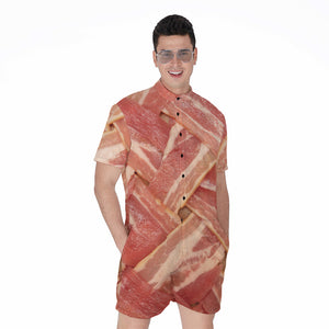 Weaving Bacon Print Men's Rompers