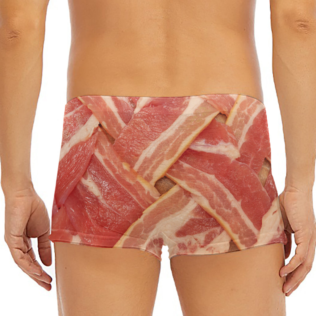 Weaving Bacon Print Men's Short Boxer Briefs