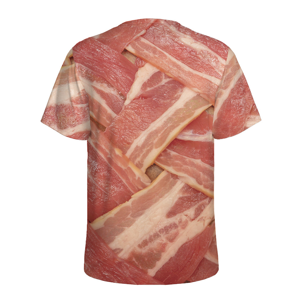 Weaving Bacon Print Men's Sports T-Shirt