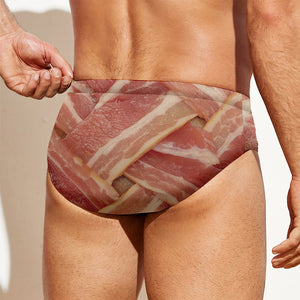 Weaving Bacon Print Men's Swim Briefs