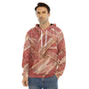 Weaving Bacon Print Men's Velvet Pullover Hoodie